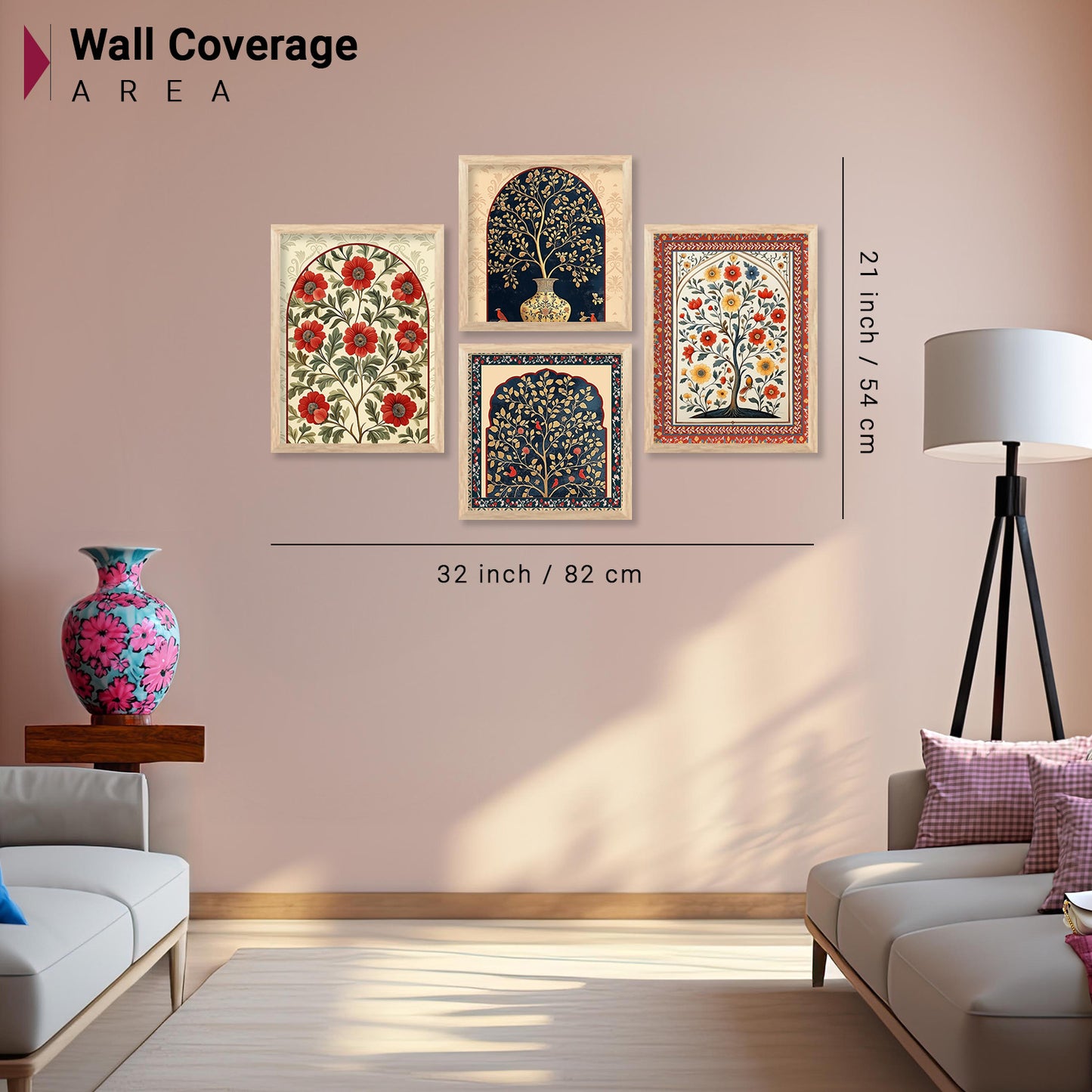 Traditional Indian Art with Frame for Home and Office Wall Decor