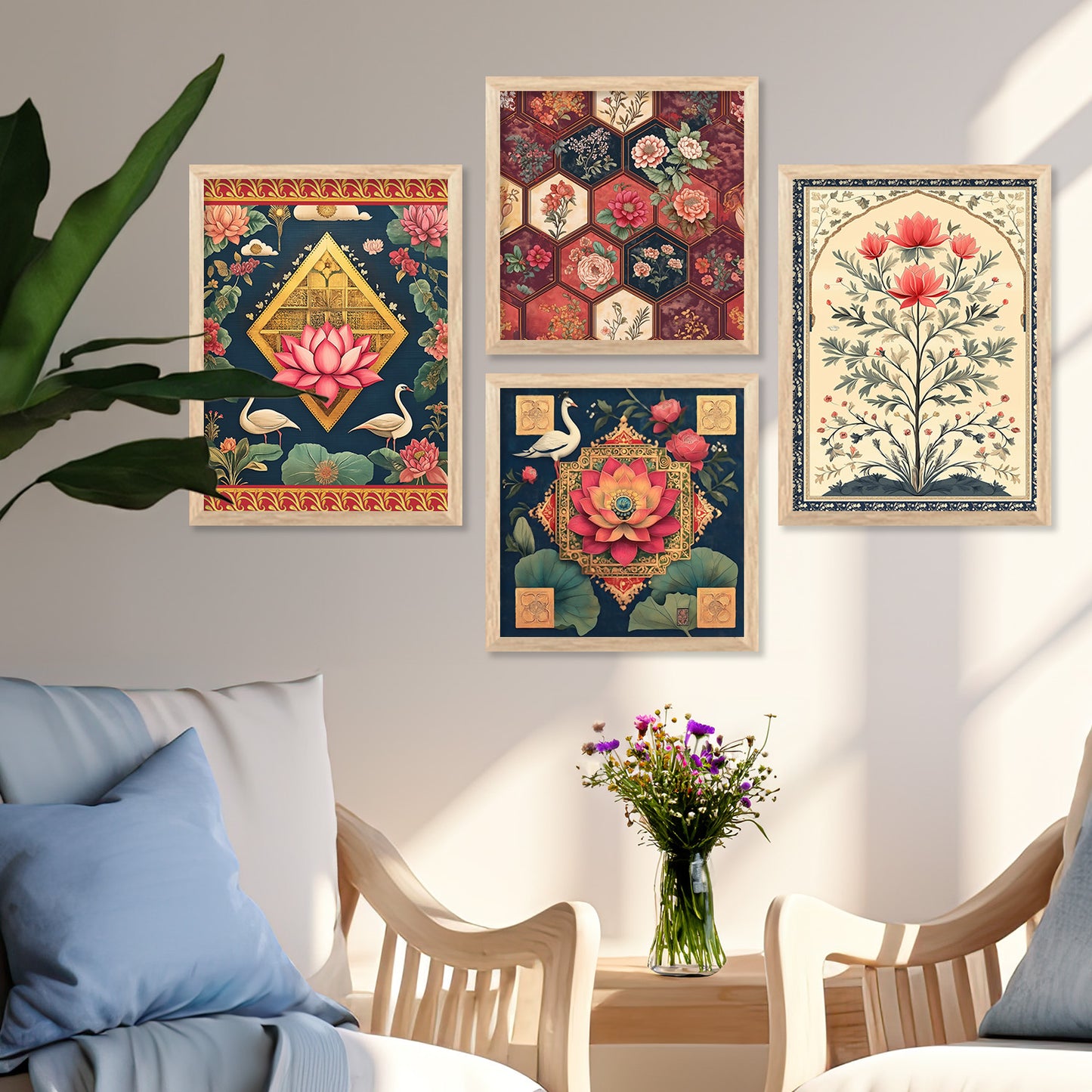 Traditional Indian Art with Frame for Home and Office Wall Decor