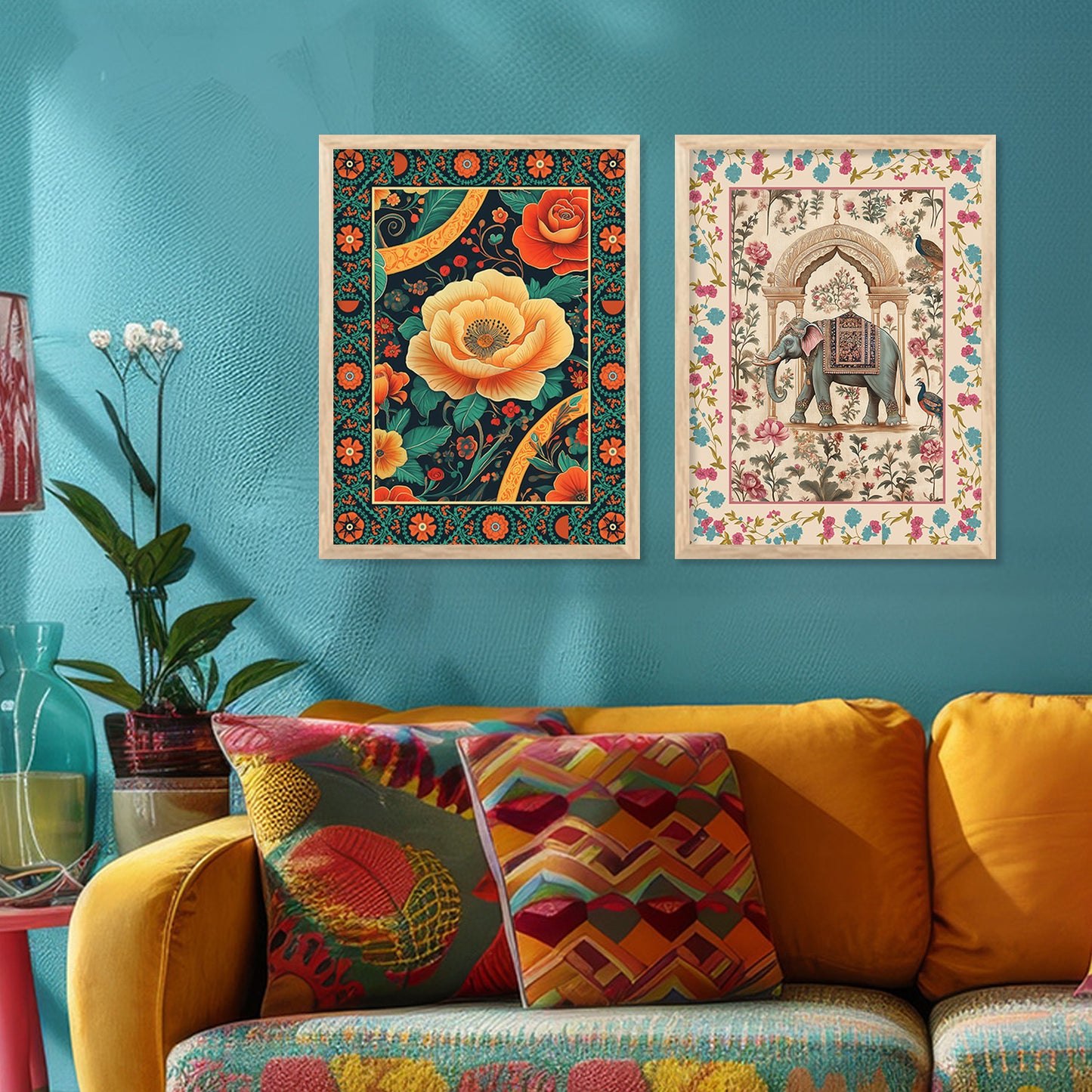 Traditional Indian Art with Frame for Home and Office Wall Decor