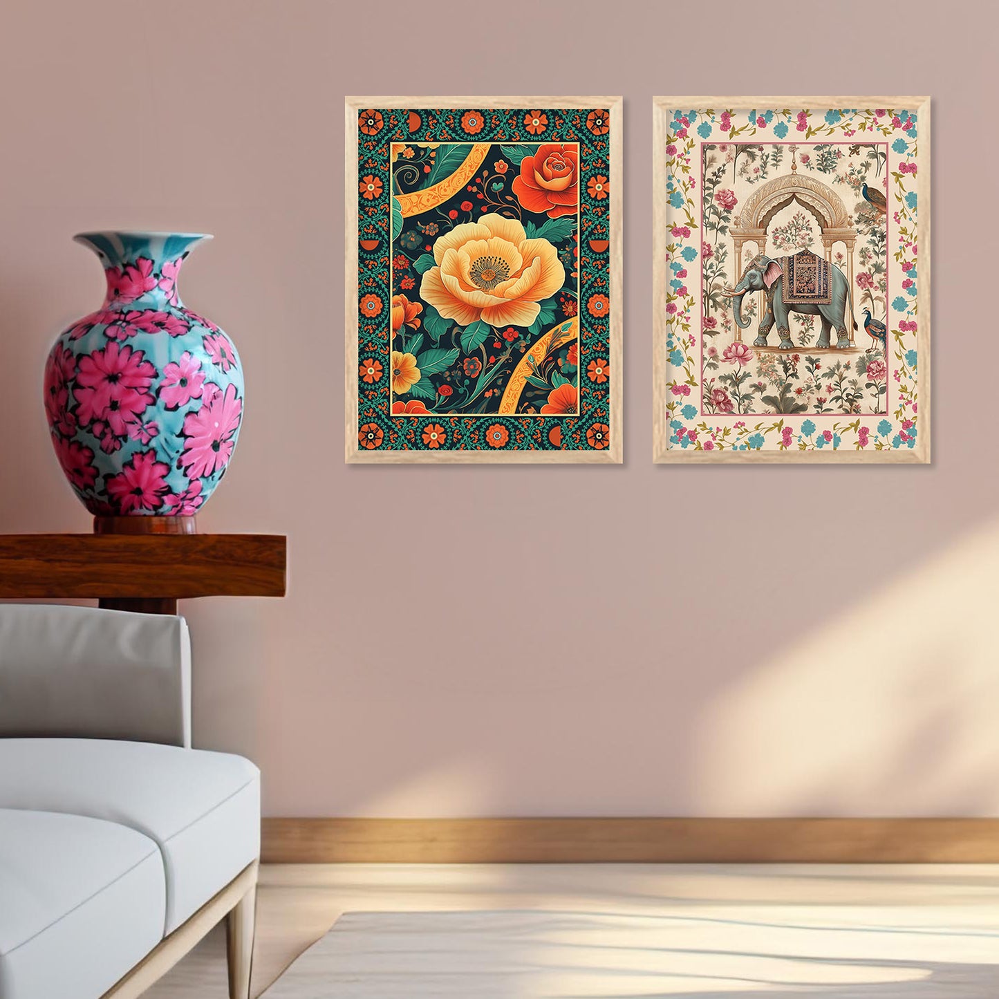 Traditional Indian Art with Frame for Home and Office Wall Decor