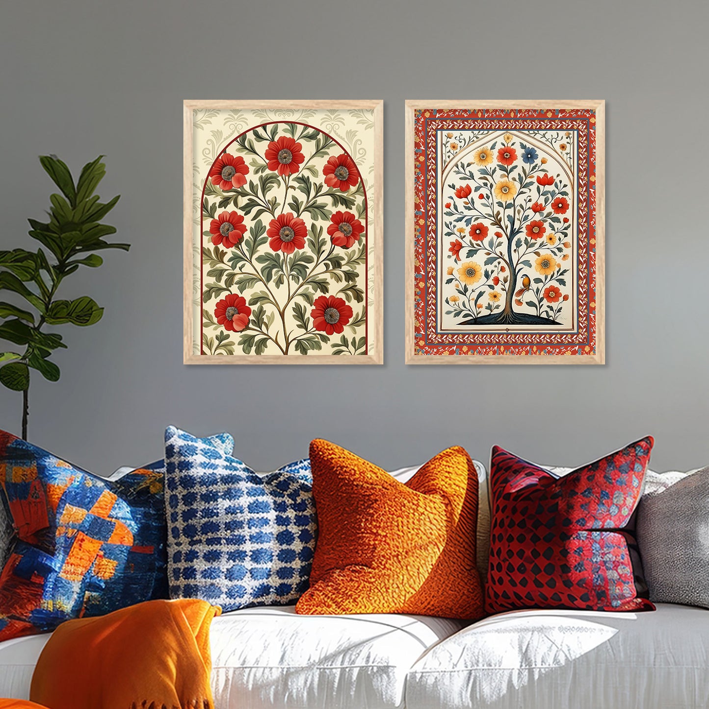 Traditional Indian Art with Frame for Home and Office Wall Decor