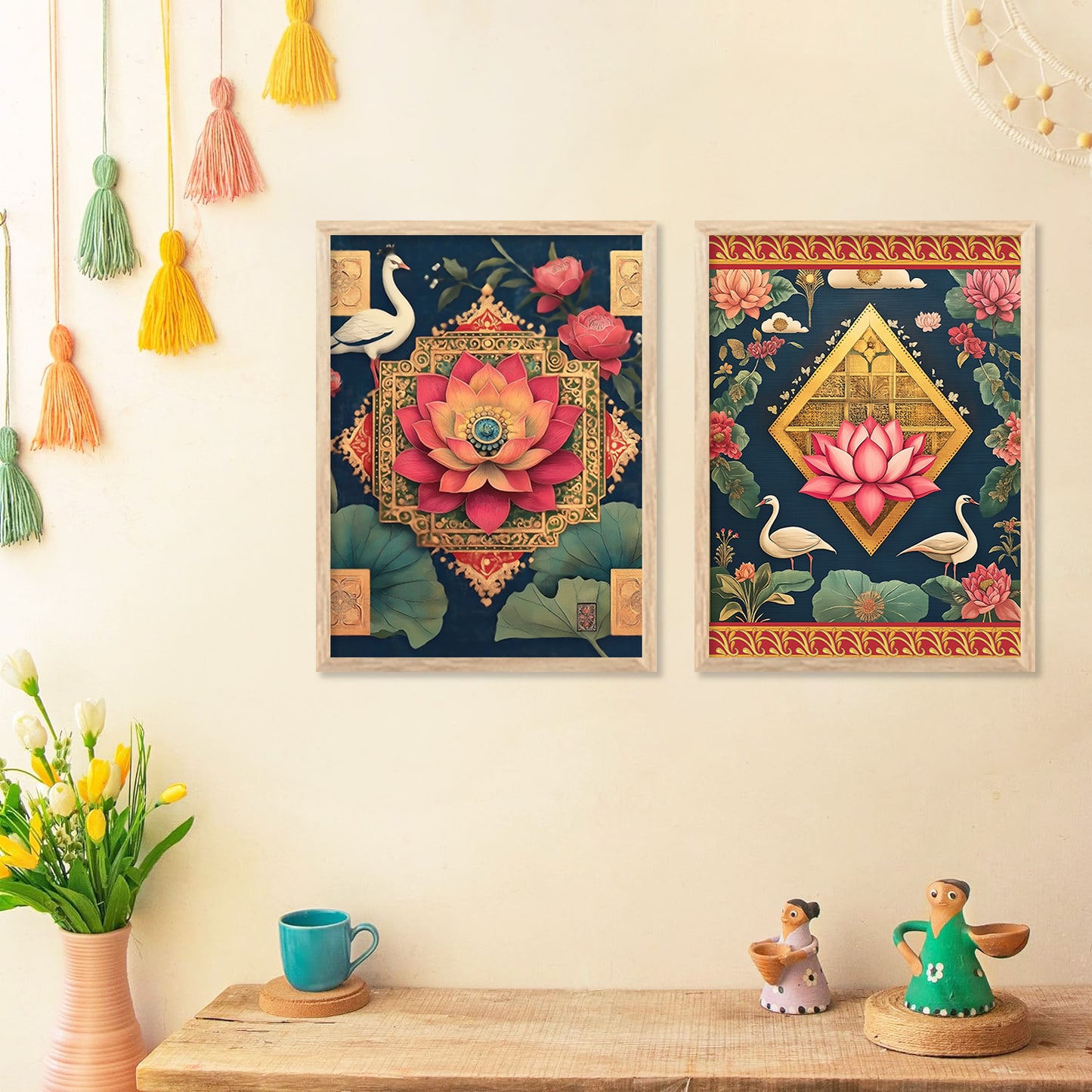 Traditional Indian Art with Frame for Home and Office Wall Decor