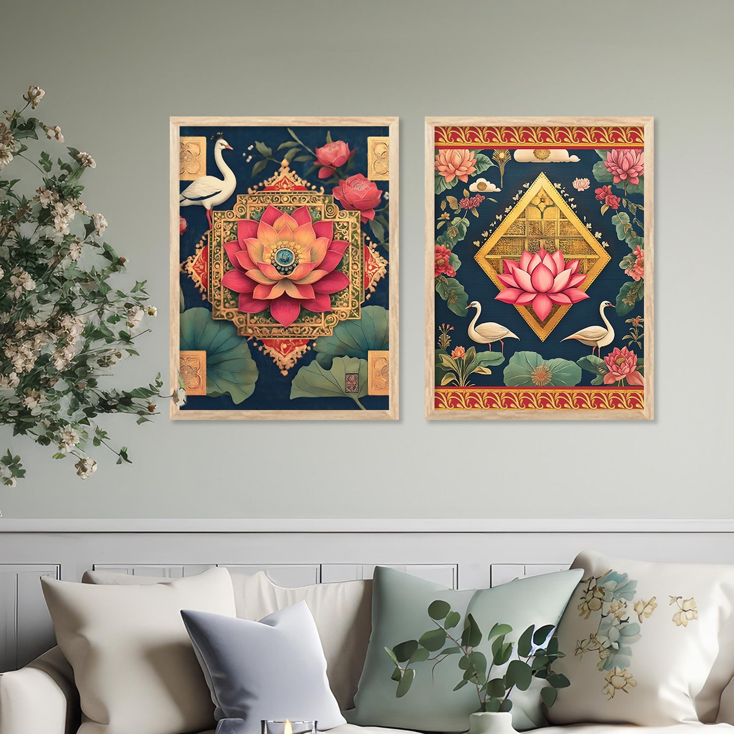 Traditional Indian Art with Frame for Home and Office Wall Decor