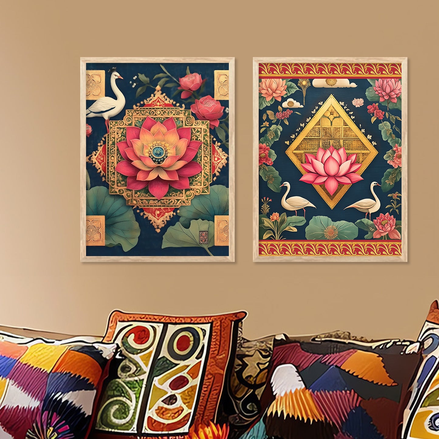 Traditional Indian Art with Frame for Home and Office Wall Decor