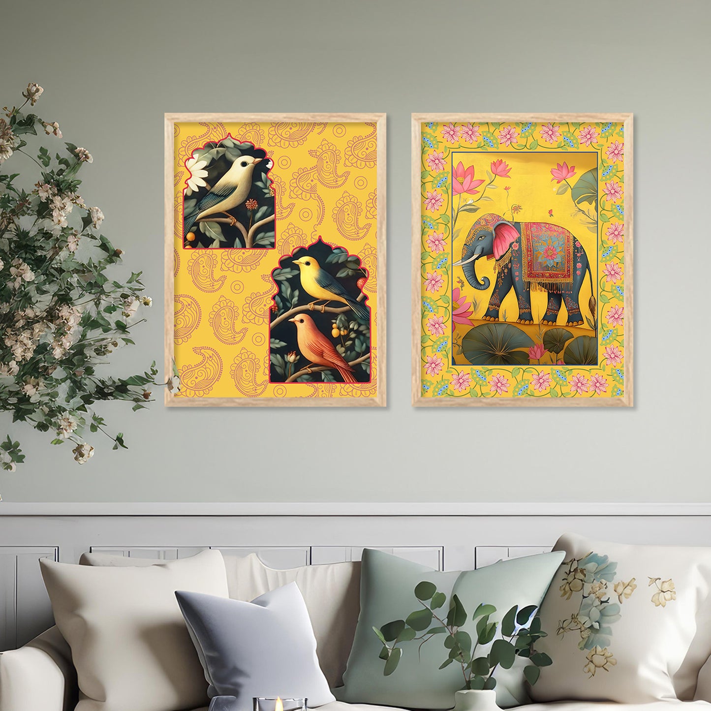 Traditional Indian Art with Frame for Home and Office Wall Decor