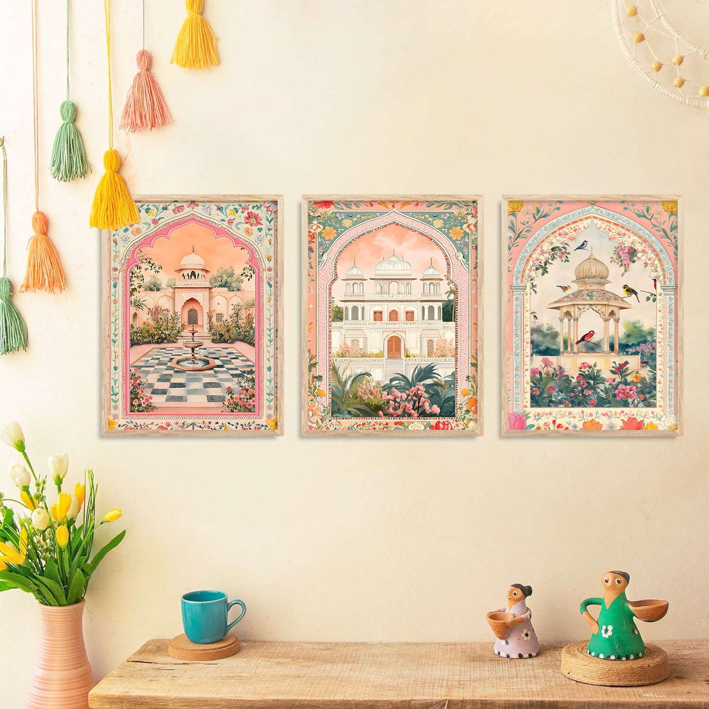 Traditional wall Art Paintings with Frame for Home Decor - Framed Wall Painting for Living Room Bedroom Office Room Decor - Painting for Wall Decoration