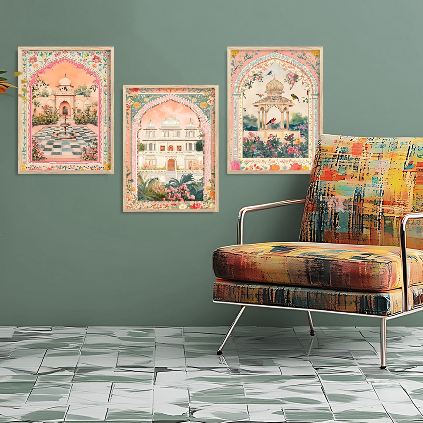 Traditional wall Art Paintings with Frame for Home Decor - Framed Wall Painting for Living Room Bedroom Office Room Decor - Painting for Wall Decoration