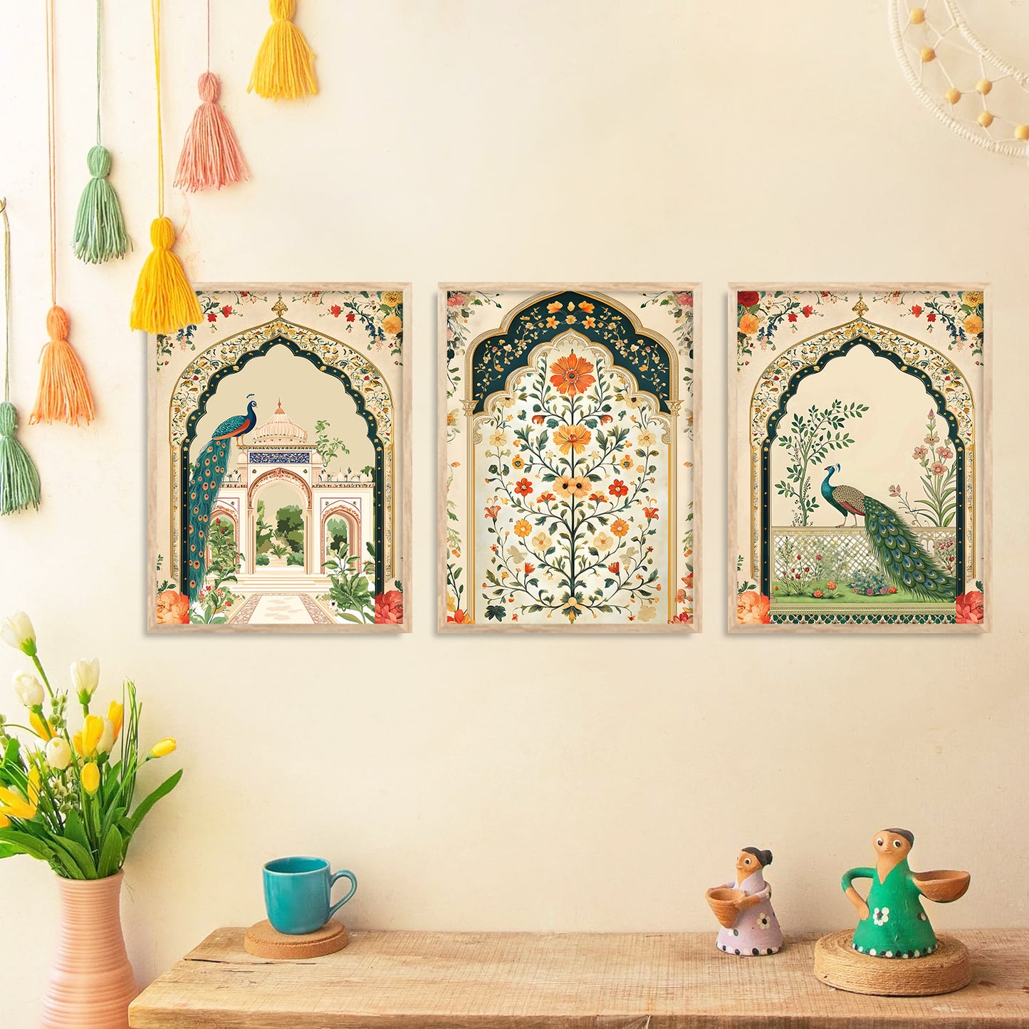 Traditional wall Art Paintings with Frame for Home Decor - Framed Wall Painting for Living Room Bedroom Office Room Decor - Painting for Wall Decoration