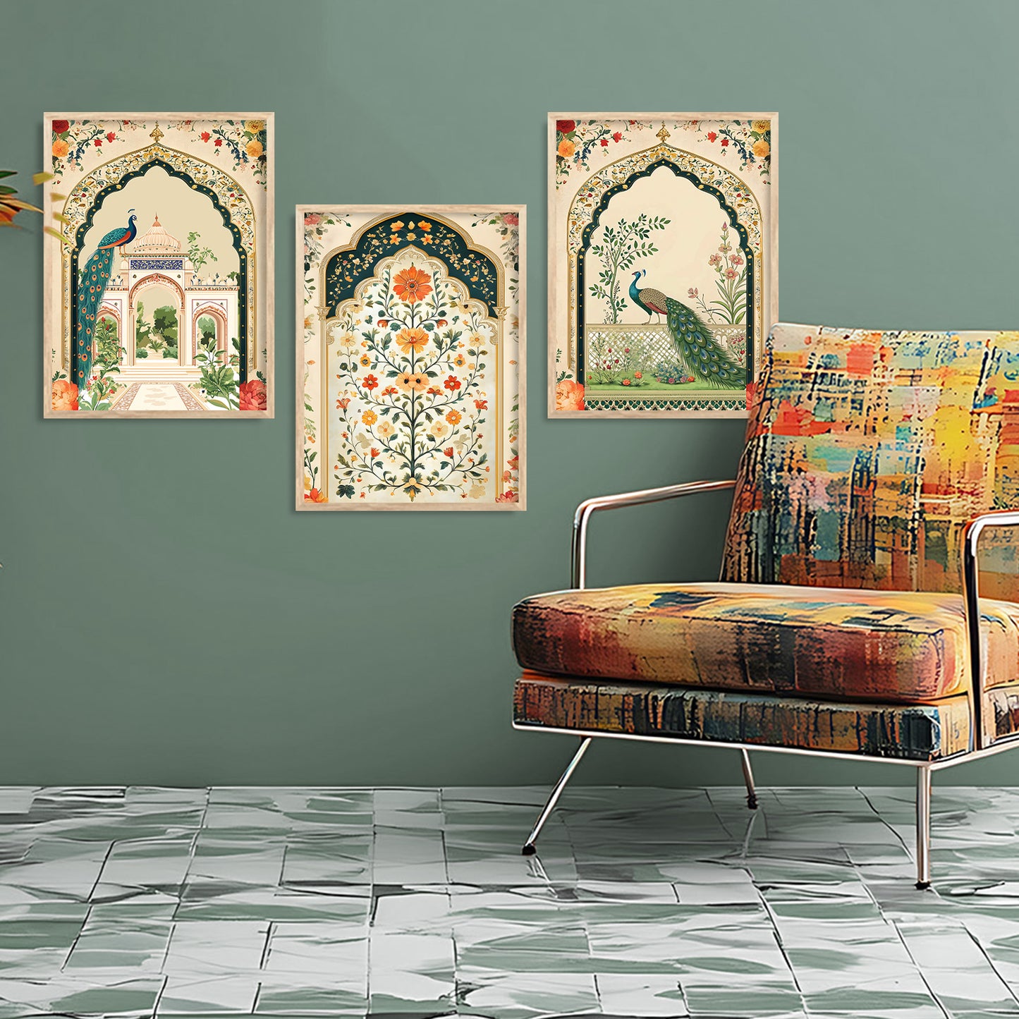 Traditional wall Art Paintings with Frame for Home Decor - Framed Wall Painting for Living Room Bedroom Office Room Decor - Painting for Wall Decoration