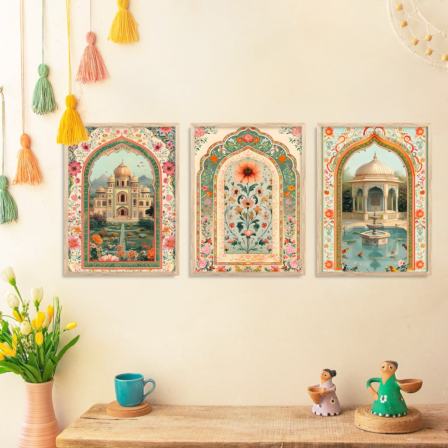 Traditional wall Art Paintings with Frame for Home Decor - Framed Wall Painting for Living Room Bedroom Office Room Decor - Painting for Wall Decoration