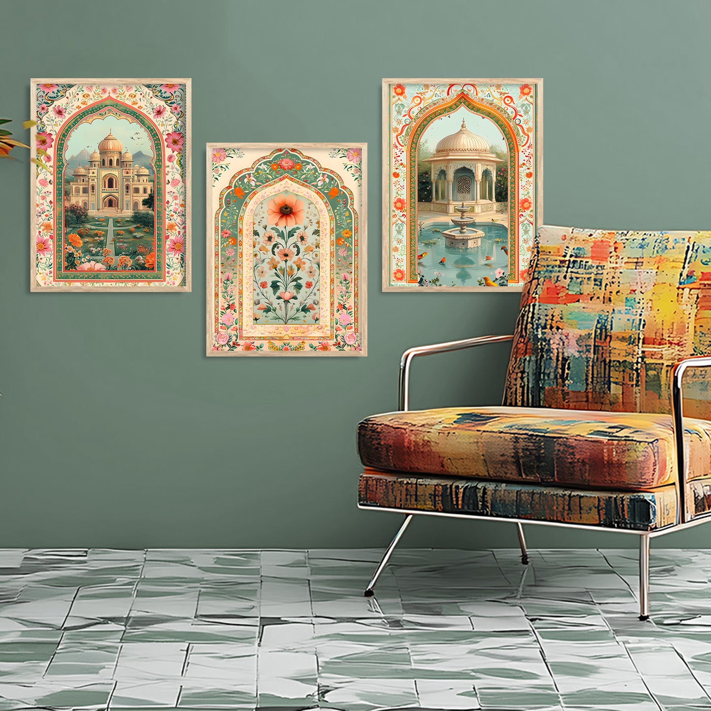 Traditional wall Art Paintings with Frame for Home Decor - Framed Wall Painting for Living Room Bedroom Office Room Decor - Painting for Wall Decoration