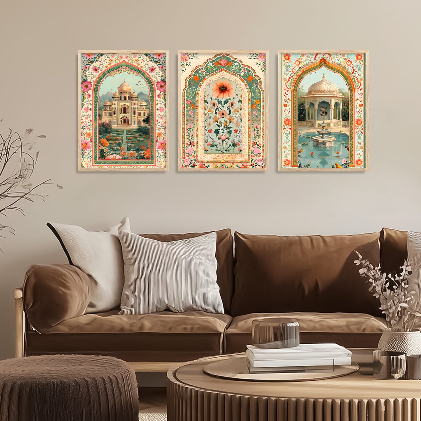 Traditional wall Art Paintings with Frame for Home Decor - Framed Wall Painting for Living Room Bedroom Office Room Decor - Painting for Wall Decoration
