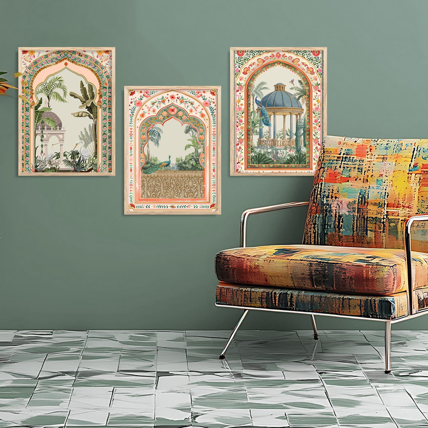 Traditional wall Art Paintings with Frame for Home Decor - Framed Wall Painting for Living Room Bedroom Office Room Decor - Painting for Wall Decoration