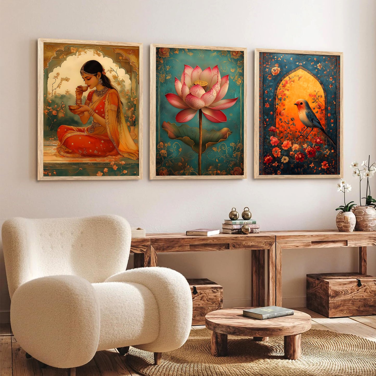 Traditional wall Art Paintings with Frame for Home Decor - Framed Wall Painting for Living Room Bedroom Office Room Decor - Painting for Wall Decoration