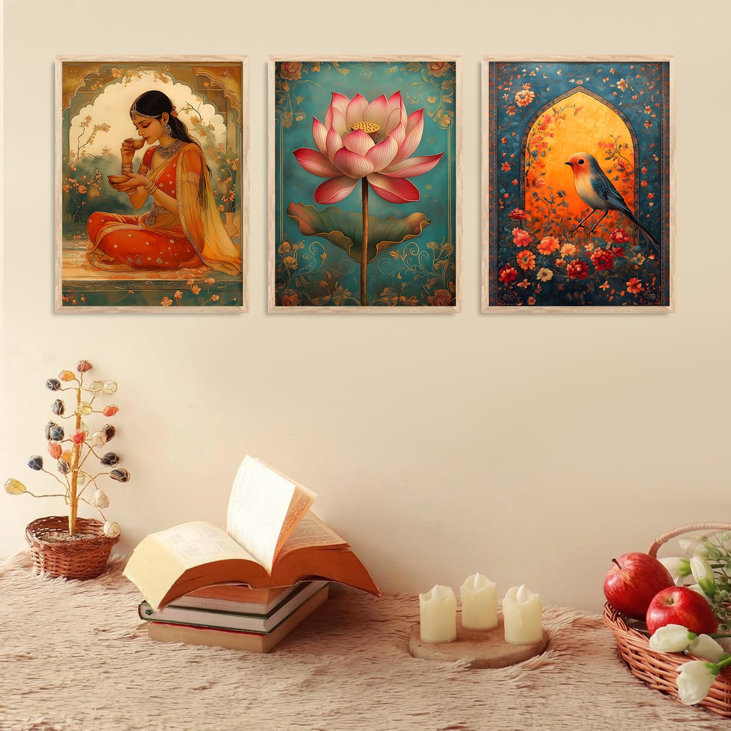 Traditional wall Art Paintings with Frame for Home Decor - Framed Wall Painting for Living Room Bedroom Office Room Decor - Painting for Wall Decoration