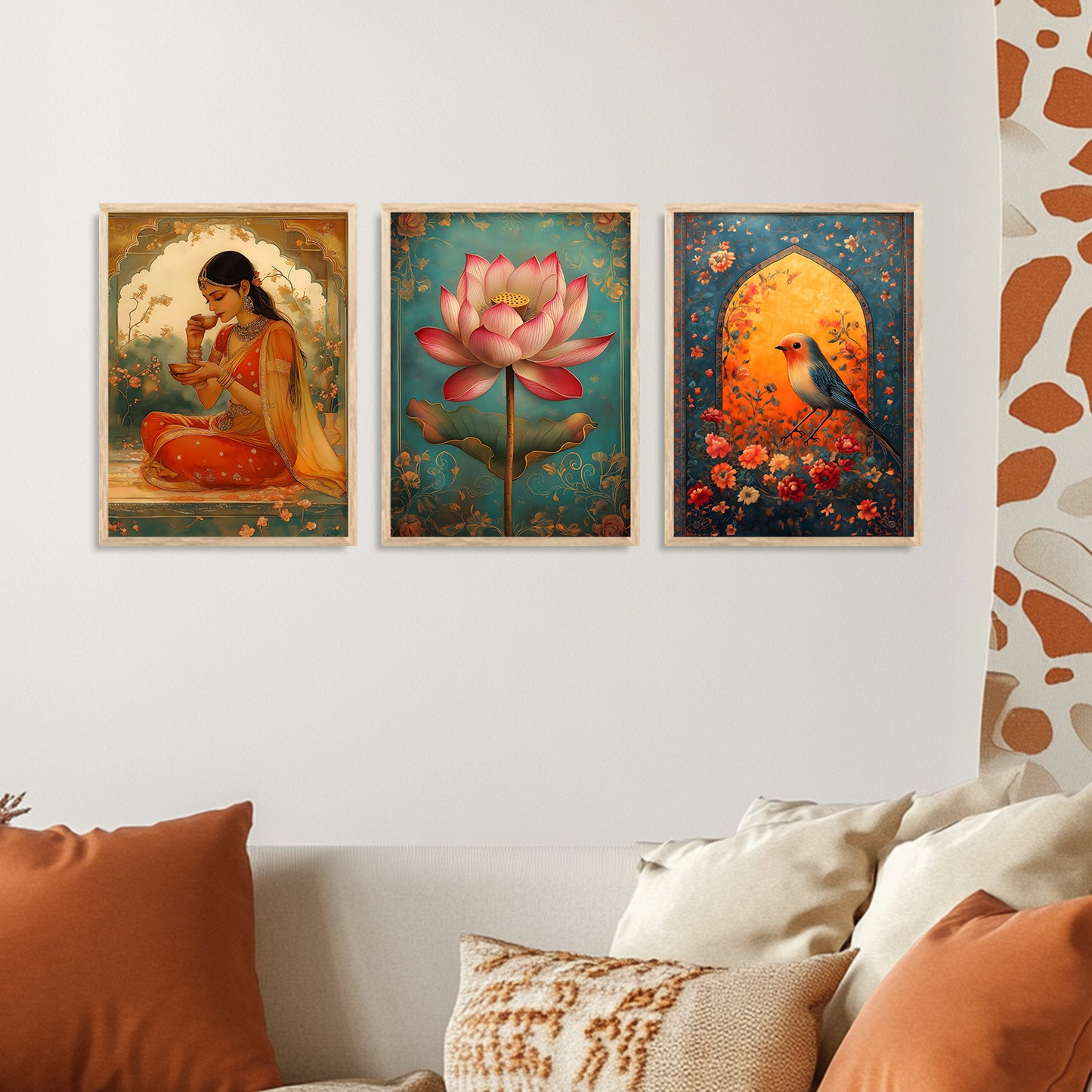 Traditional wall Art Paintings with Frame for Home Decor - Framed Wall Painting for Living Room Bedroom Office Room Decor - Painting for Wall Decoration