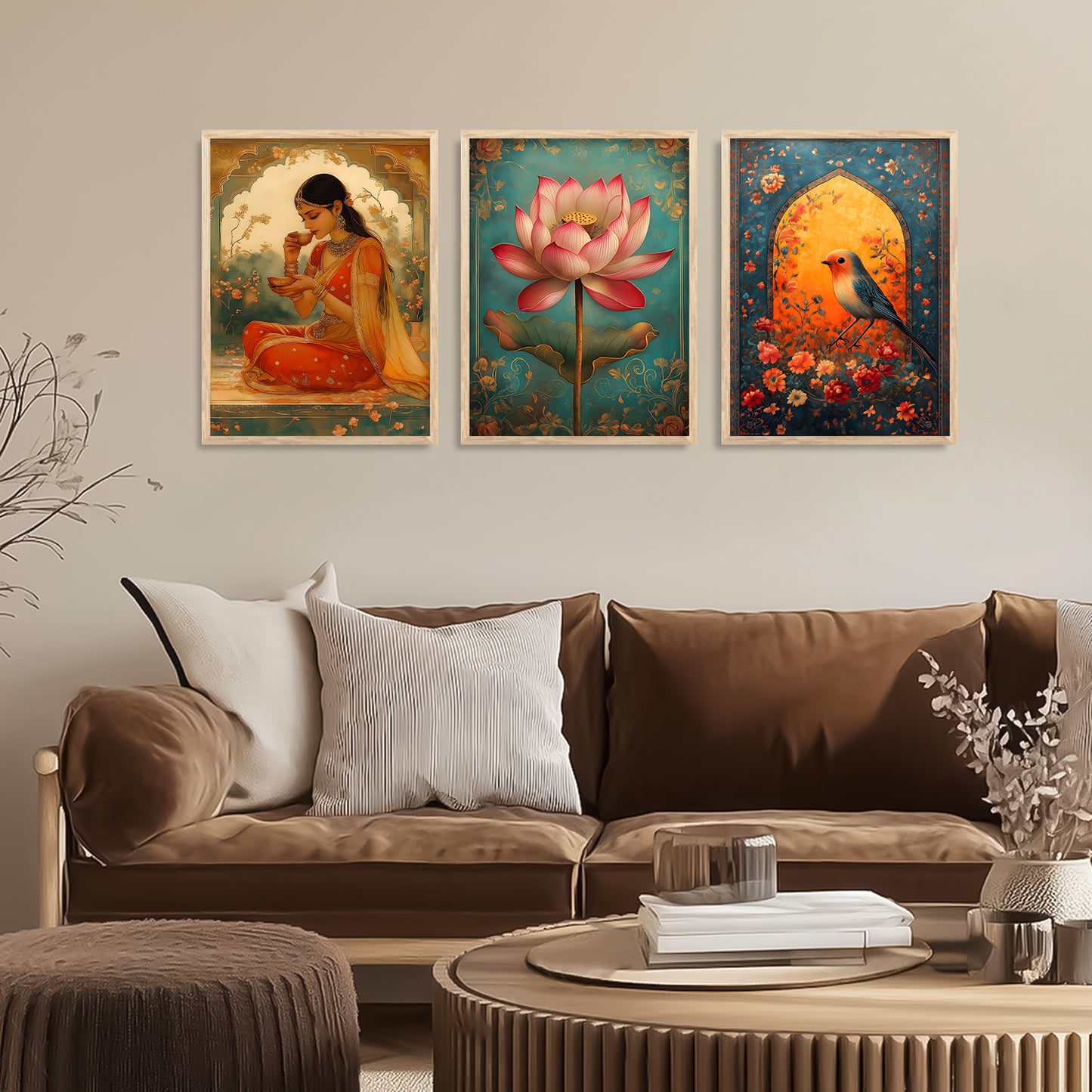 Traditional wall Art Paintings with Frame for Home Decor - Framed Wall Painting for Living Room Bedroom Office Room Decor - Painting for Wall Decoration