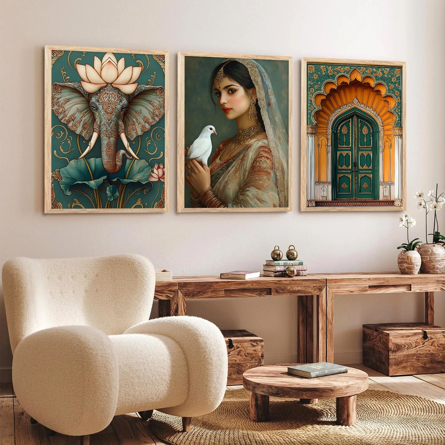 Traditional wall Art Paintings with Frame for Home Decor - Framed Wall Painting for Living Room Bedroom Office Room Decor - Painting for Wall Decoration