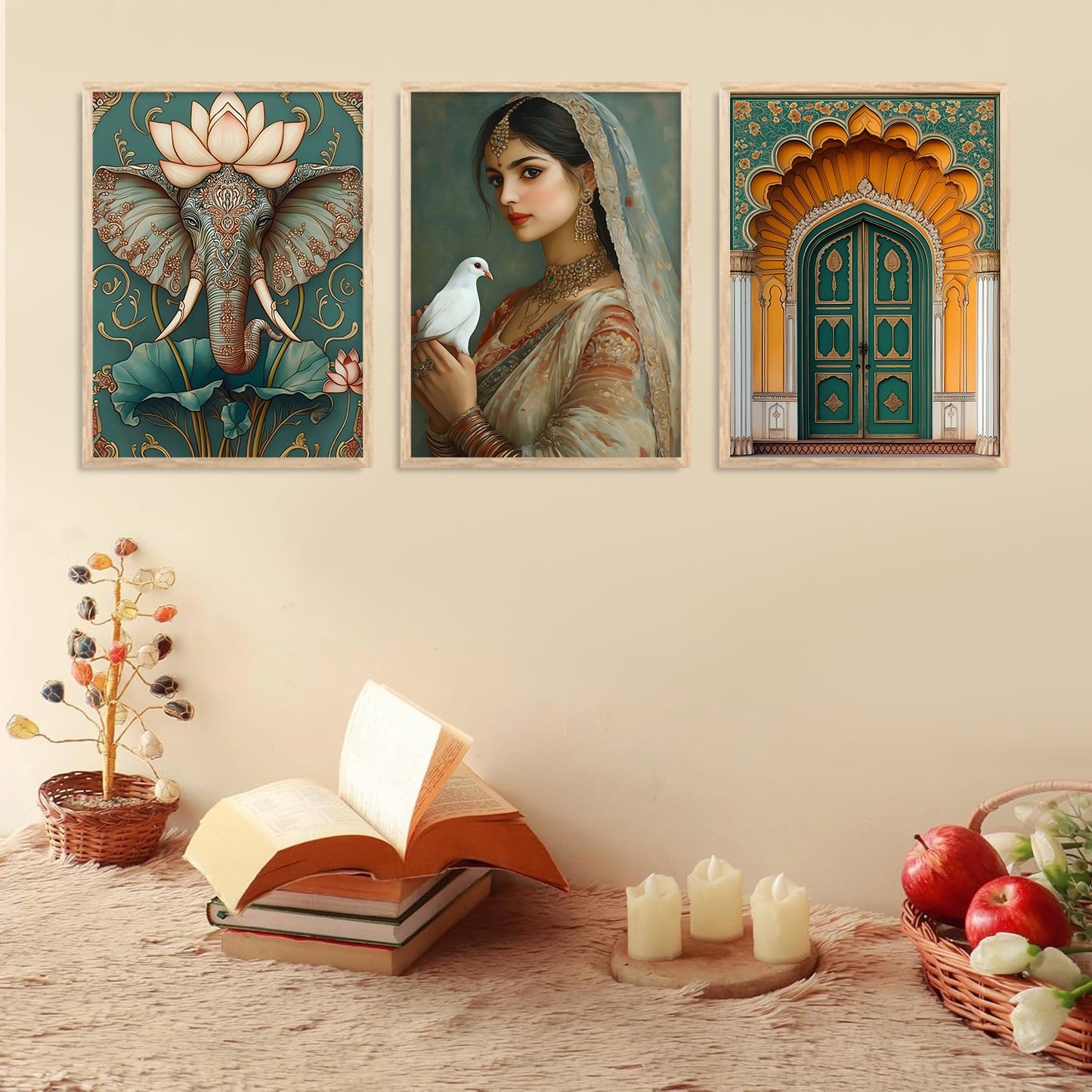 Traditional wall Art Paintings with Frame for Home Decor - Framed Wall Painting for Living Room Bedroom Office Room Decor - Painting for Wall Decoration