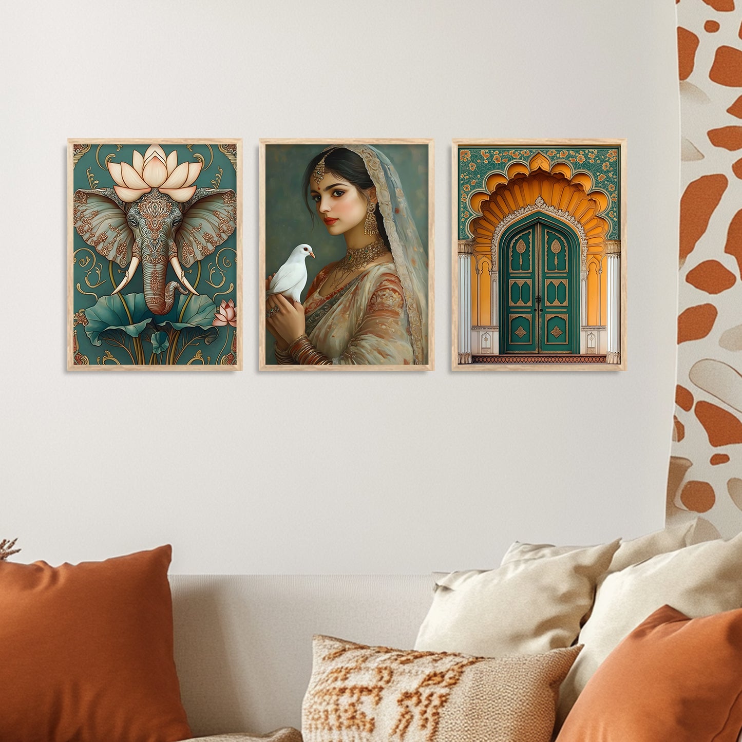 Traditional wall Art Paintings with Frame for Home Decor - Framed Wall Painting for Living Room Bedroom Office Room Decor - Painting for Wall Decoration