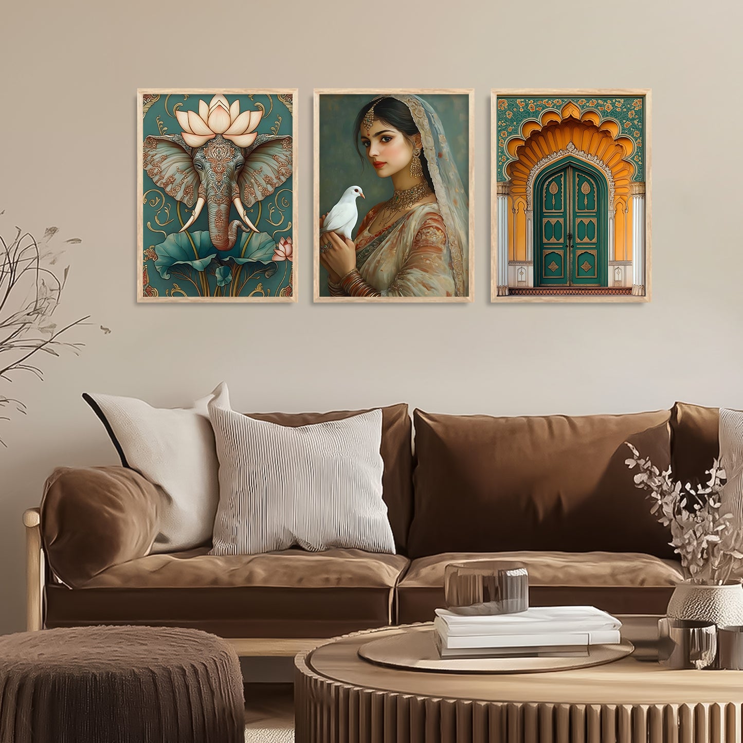 Traditional wall Art Paintings with Frame for Home Decor - Framed Wall Painting for Living Room Bedroom Office Room Decor - Painting for Wall Decoration