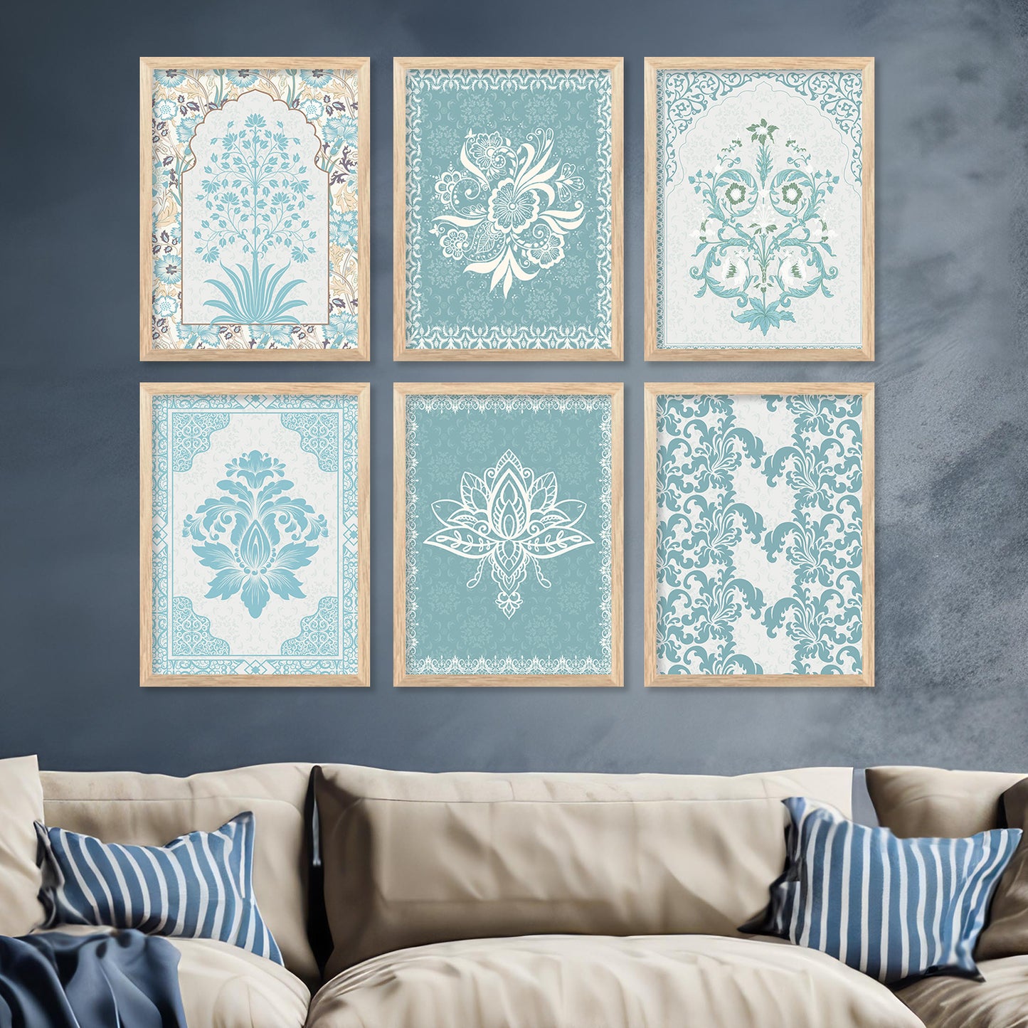 Traditional Indian Madhubani Art Paintings with Frame for Wall Decor
