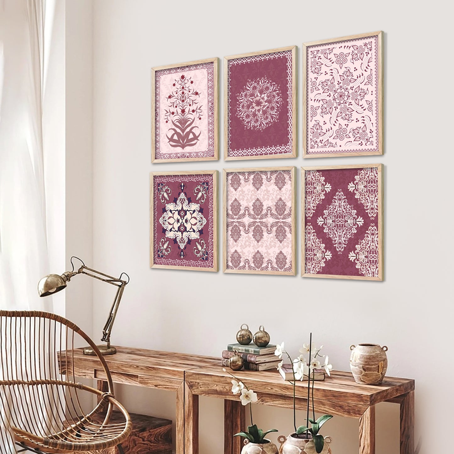 Traditional Indian Madhubani Art Paintings with Frame for Wall Decor