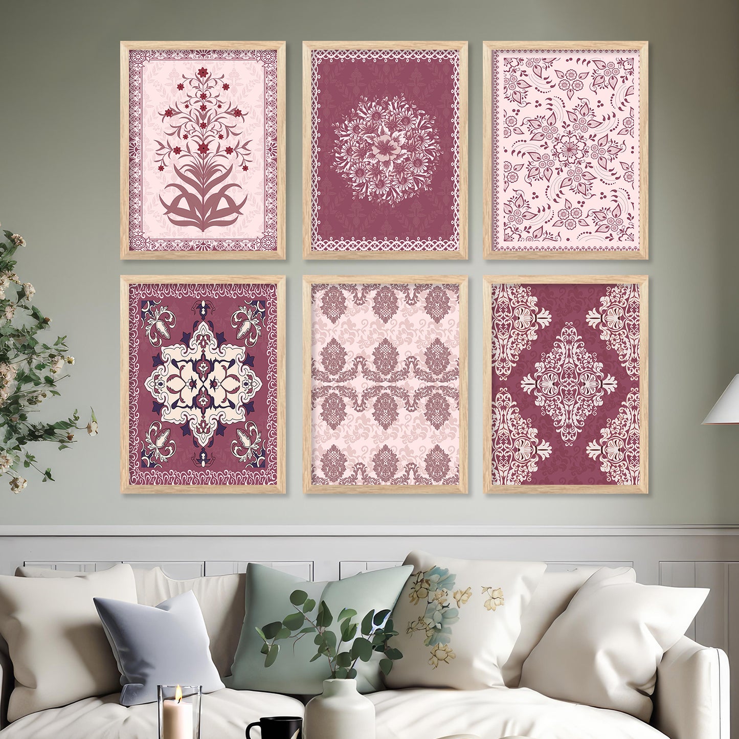 Traditional Indian Madhubani Art Paintings with Frame for Wall Decor
