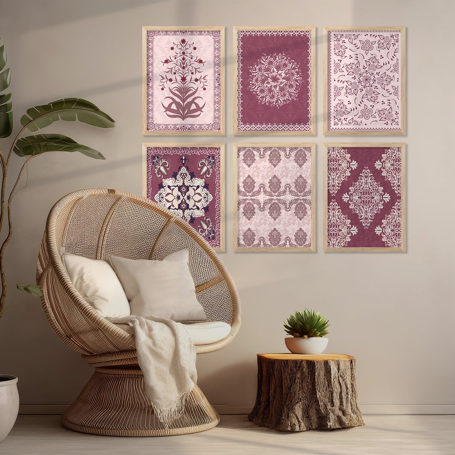 Traditional Indian Madhubani Art Paintings with Frame for Wall Decor
