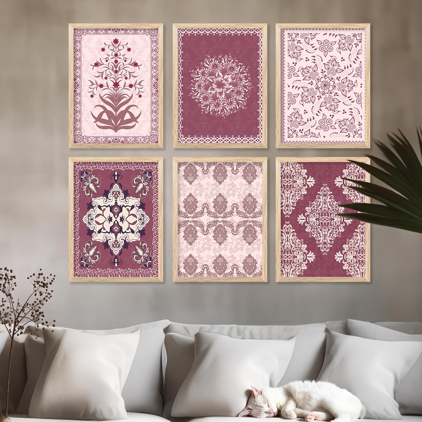 Traditional Indian Madhubani Art Paintings with Frame for Wall Decor