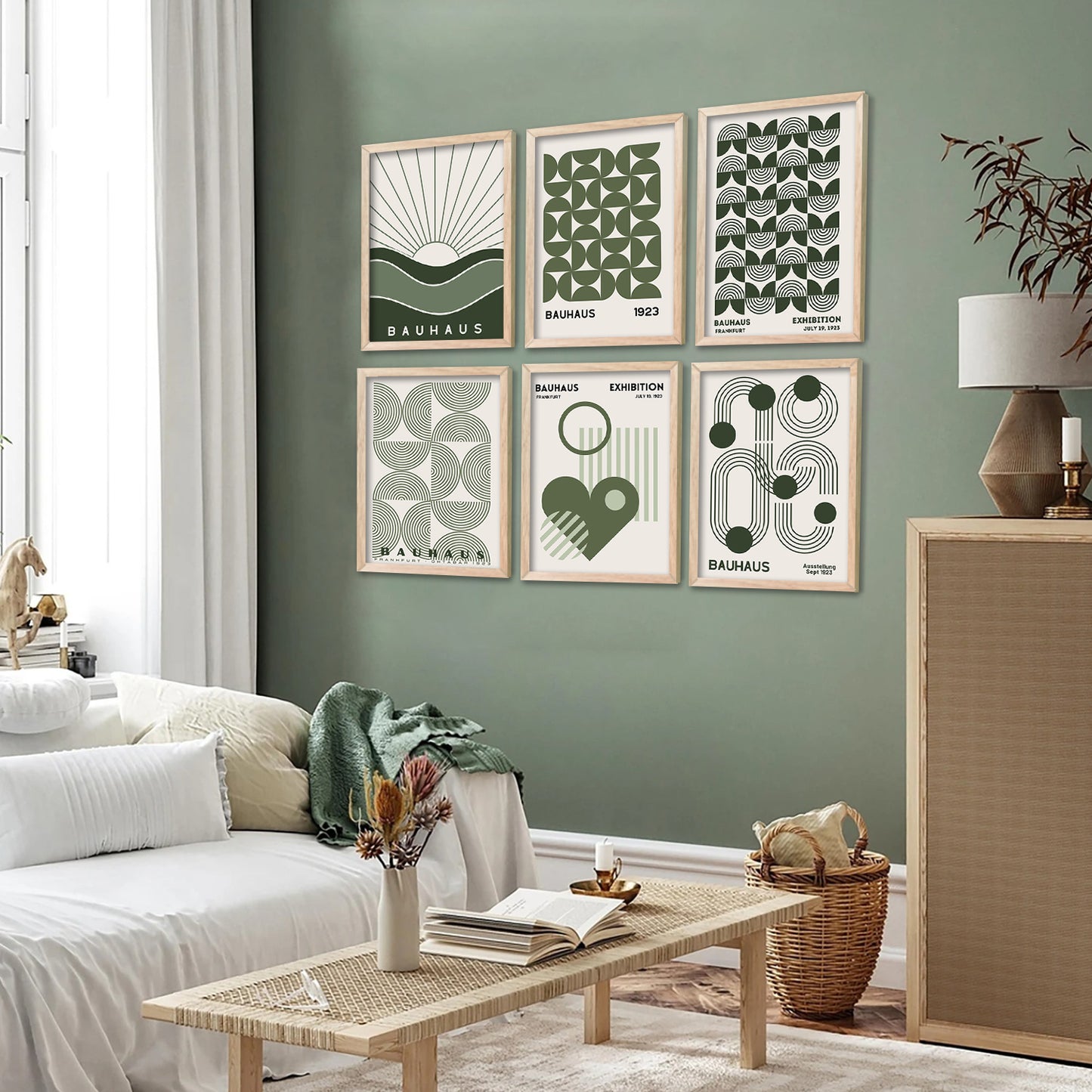 Boho Wall Art Paintings with Frame for Wall Decor