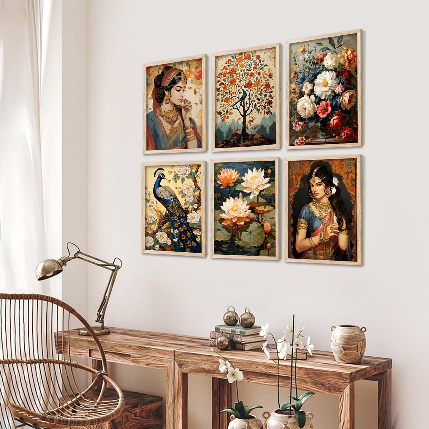 Madhubani Wall Art Paintings with Frame for Wall Decor
