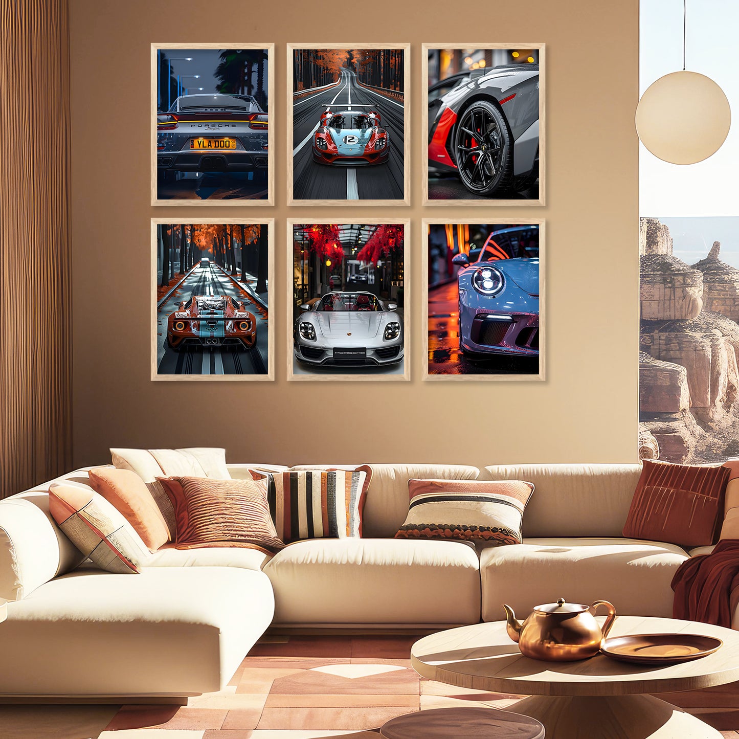 Cool Sports Car Wall Art Paintings with Frame for Wall Decor