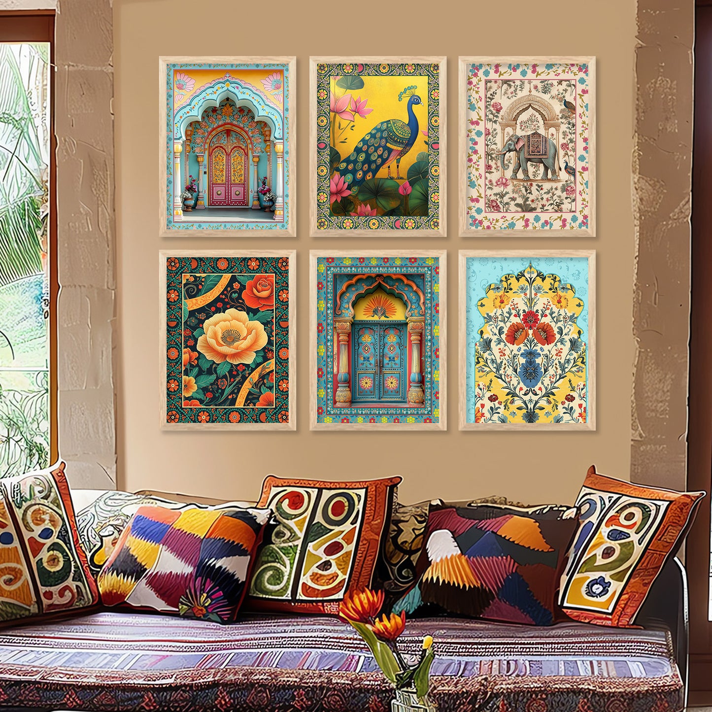 Traditional Indian Art with Frame for Home and Office Wall Decor