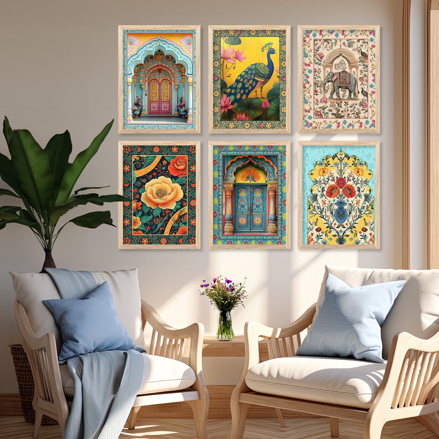 Traditional Indian Art with Frame for Home and Office Wall Decor