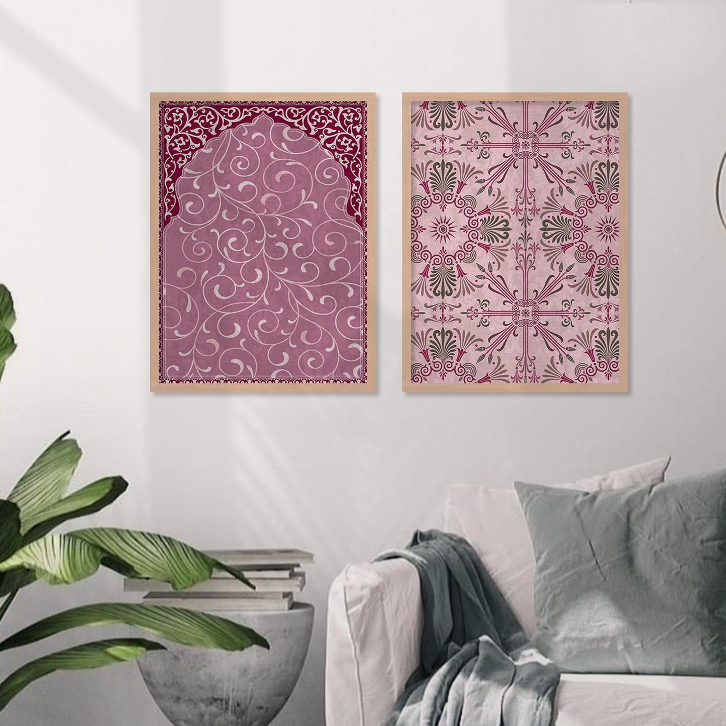 Traditional Indian Madhubani Paintings with Frame for Home Living Room Bedroom and Office Wall Decor Set of 6