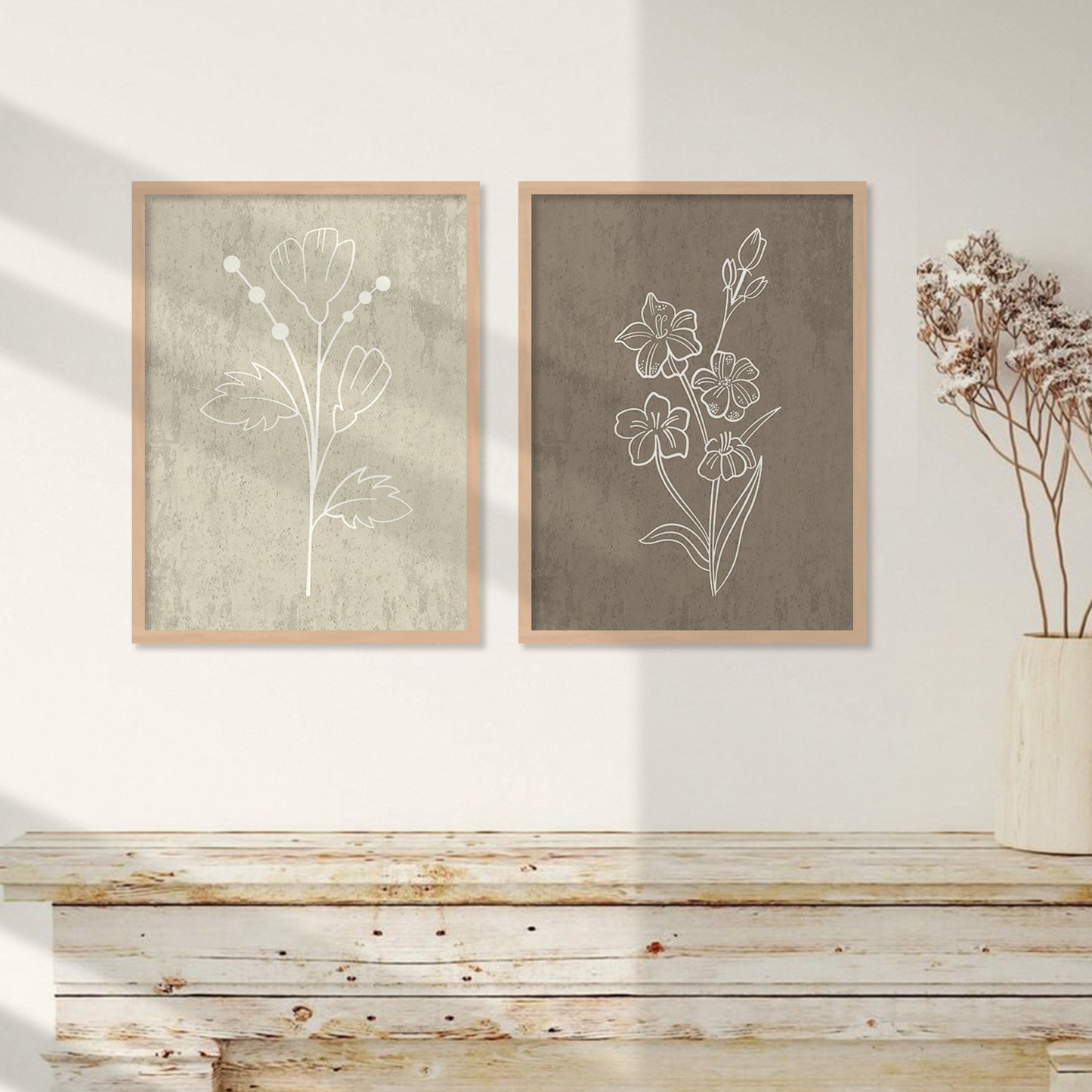 Nature Inspired Art Paintings with Frame for Living Room Bedroom Home and Office Wall Decor Set of 6