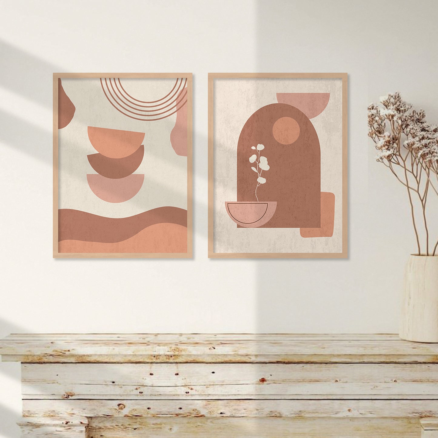 Minimal Boho Art Framed Posters for Home Living Room Bedroom and Office Wall Decor Set of 6