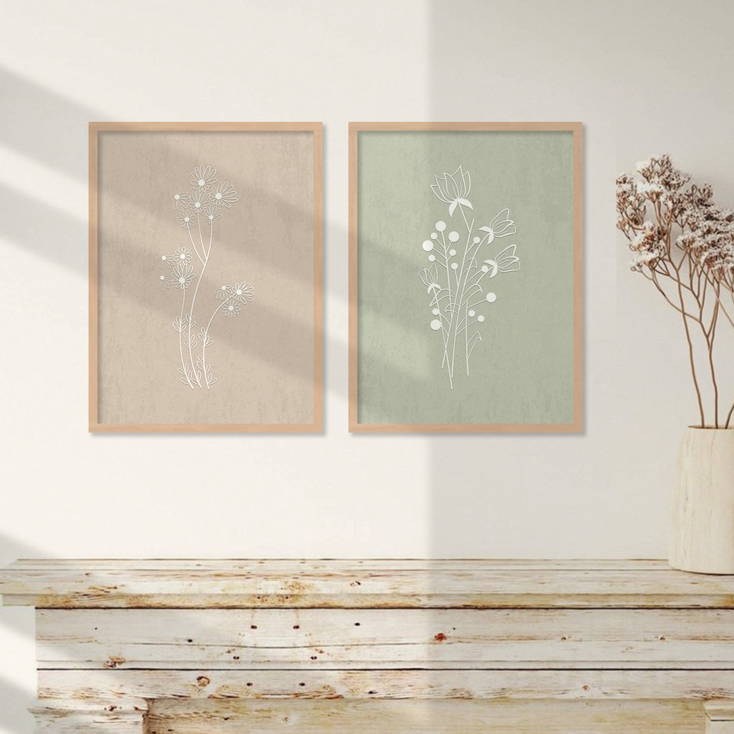 Nature Inspired Art Paintings with Frame for Living Room Bedroom Home and Office Wall Decor Set of 6