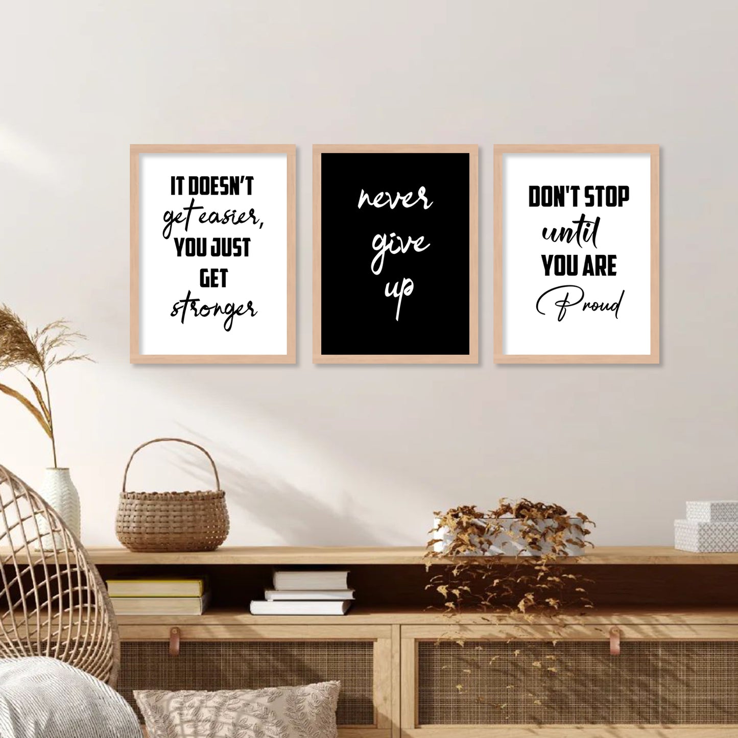 Motivational Quotes Framed Posters for Home Living Room Bedroom and Office Wall Decor Set of 6