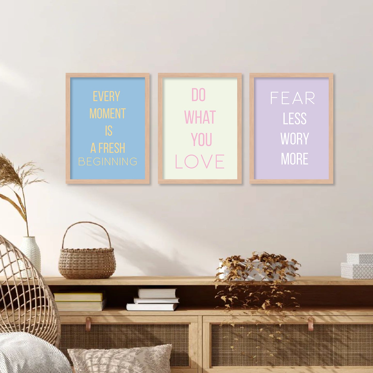 Motivational Quotes Framed Posters for Home Living Room Bedroom and Office Wall Decor Set of 6