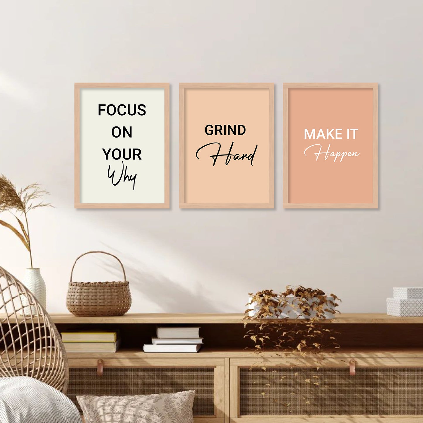 Motivational Quotes Framed Posters for Home Living Room Bedroom and Office Wall Decor Set of 6