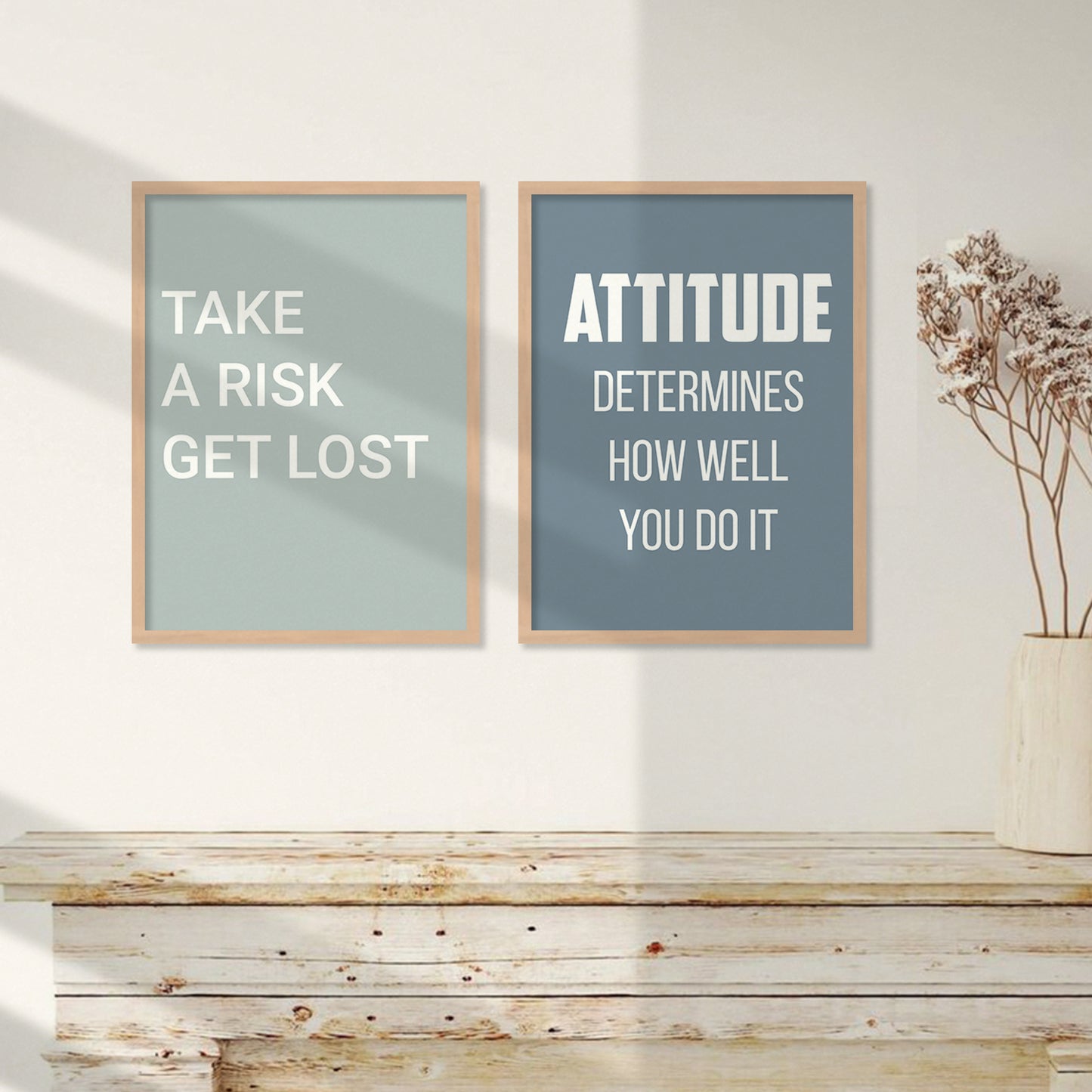 Motivational Quotes Framed Posters for Home Living Room Bedroom and Office Wall Decor Set of 6