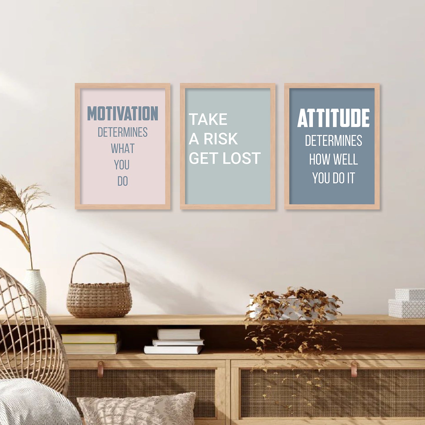 Motivational Quotes Framed Posters for Home Living Room Bedroom and Office Wall Decor Set of 6