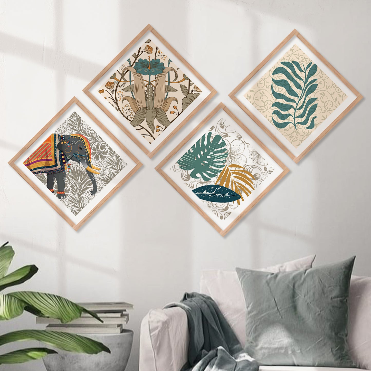 Modern Art Framed Painting Combo for Home Living Room Office Wall Decor