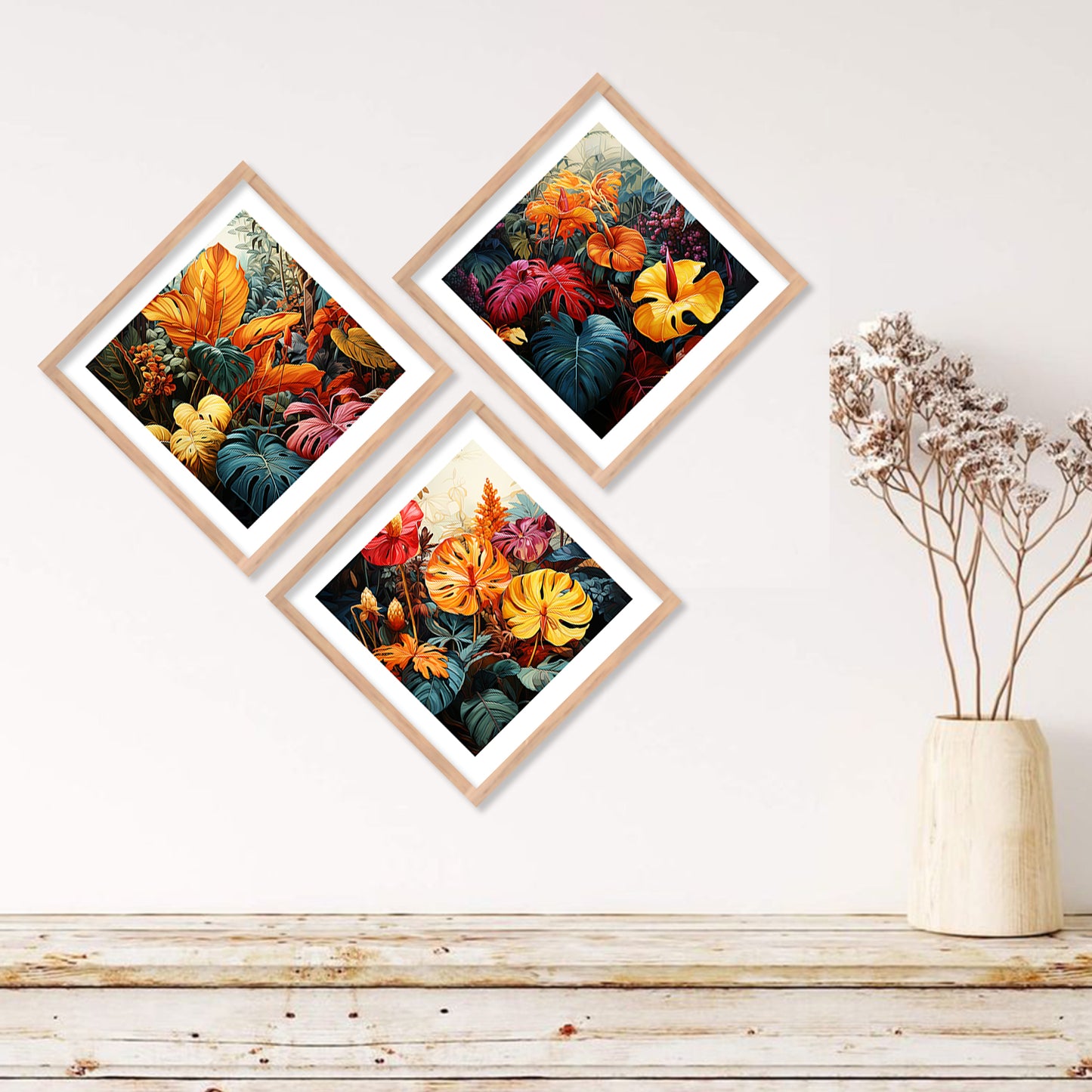 Modern Art Framed Painting Combo for Home Living Room Office Wall Decor
