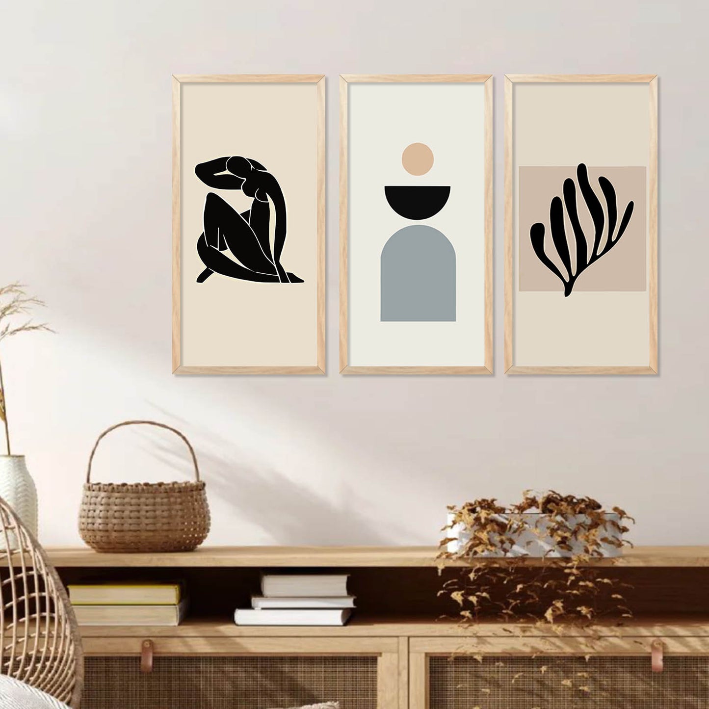 Minimal Boho Art Posters with Frame for Wall Decor