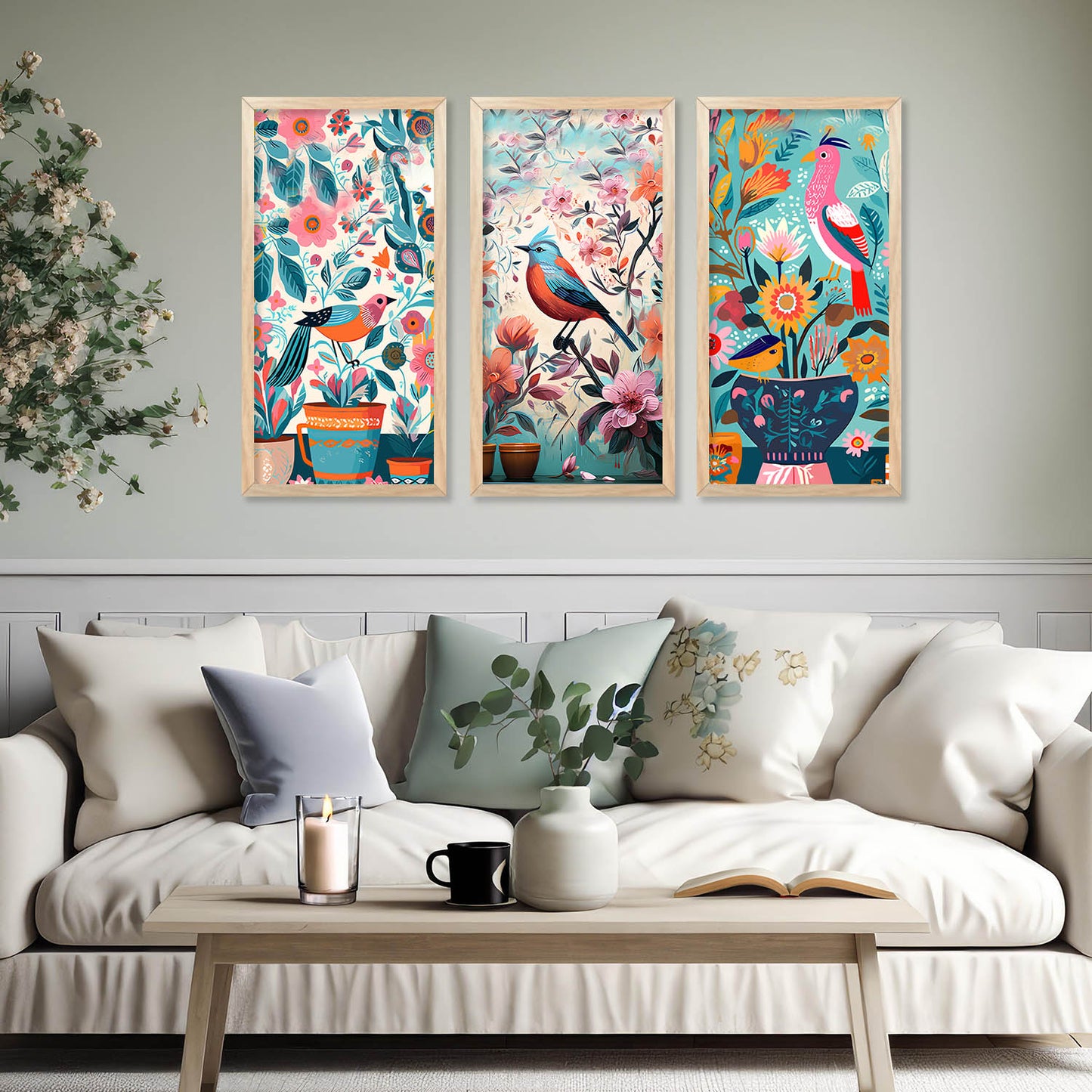 Nature Inspired Art Posters with Frame for Home and Office Wall Decoration