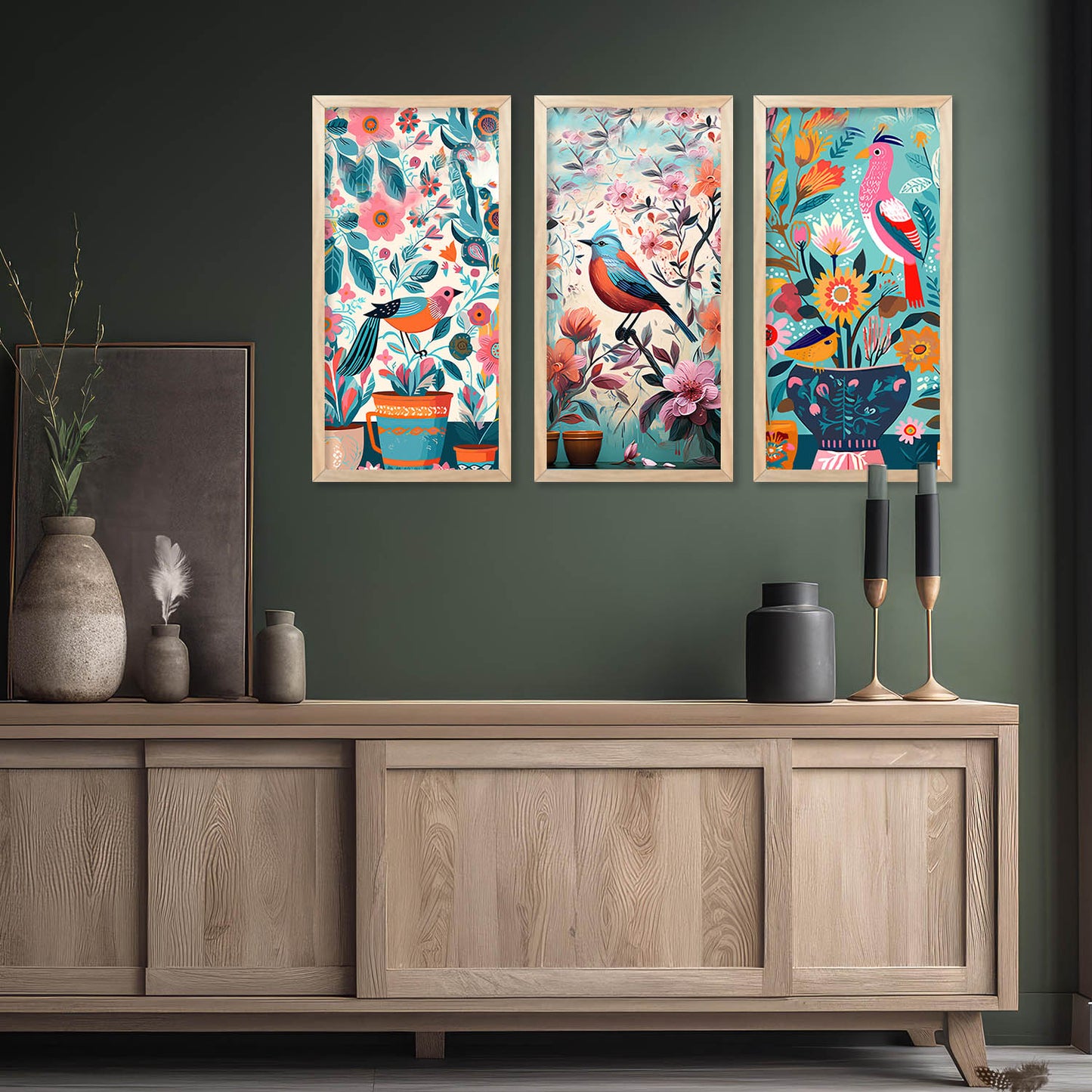 Nature Inspired Art Posters with Frame for Home and Office Wall Decoration