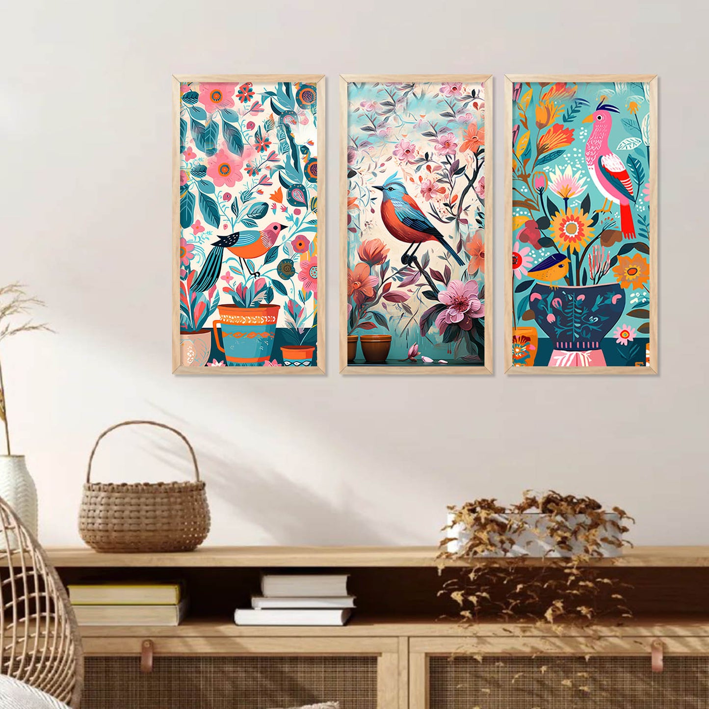 Nature Inspired Art Posters with Frame for Home and Office Wall Decoration